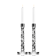 Load image into Gallery viewer, Carat Crystal Candlestick -  Set of 2 - Silver - 11.625" Height