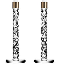 Load image into Gallery viewer, Carat Crystal Candlestick , Set of 2 - Brass (Gold) - 11.75" Height