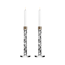 Load image into Gallery viewer, Carat Crystal Candlestick , Set of 2 - Brass (Gold) - 11.75" Height