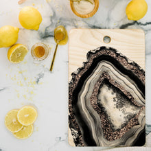 Load image into Gallery viewer, Natural Birch Wood Art Agate Rose Gold Glam Cutting Board - 16" x 10.5"