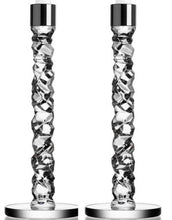 Load image into Gallery viewer, Carat Crystal Candlestick -  Set of 2 - Silver - 11.625" Height