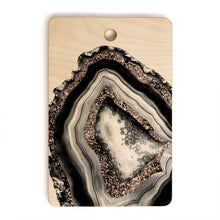 Load image into Gallery viewer, Natural Birch Wood Art Agate Rose Gold Glam Cutting Board - 16" x 10.5"
