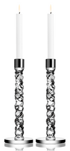 Load image into Gallery viewer, Carat Crystal Candlestick -  Set of 2 - Silver - 11.625" Height