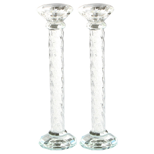 Crystal Candlesticks with Decorative Stones -  10.24