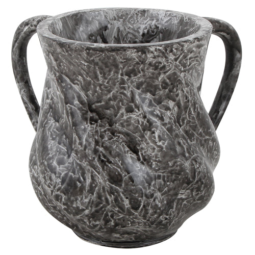 Textured Gray Polyresin Netilat Yadayim Cup- Small