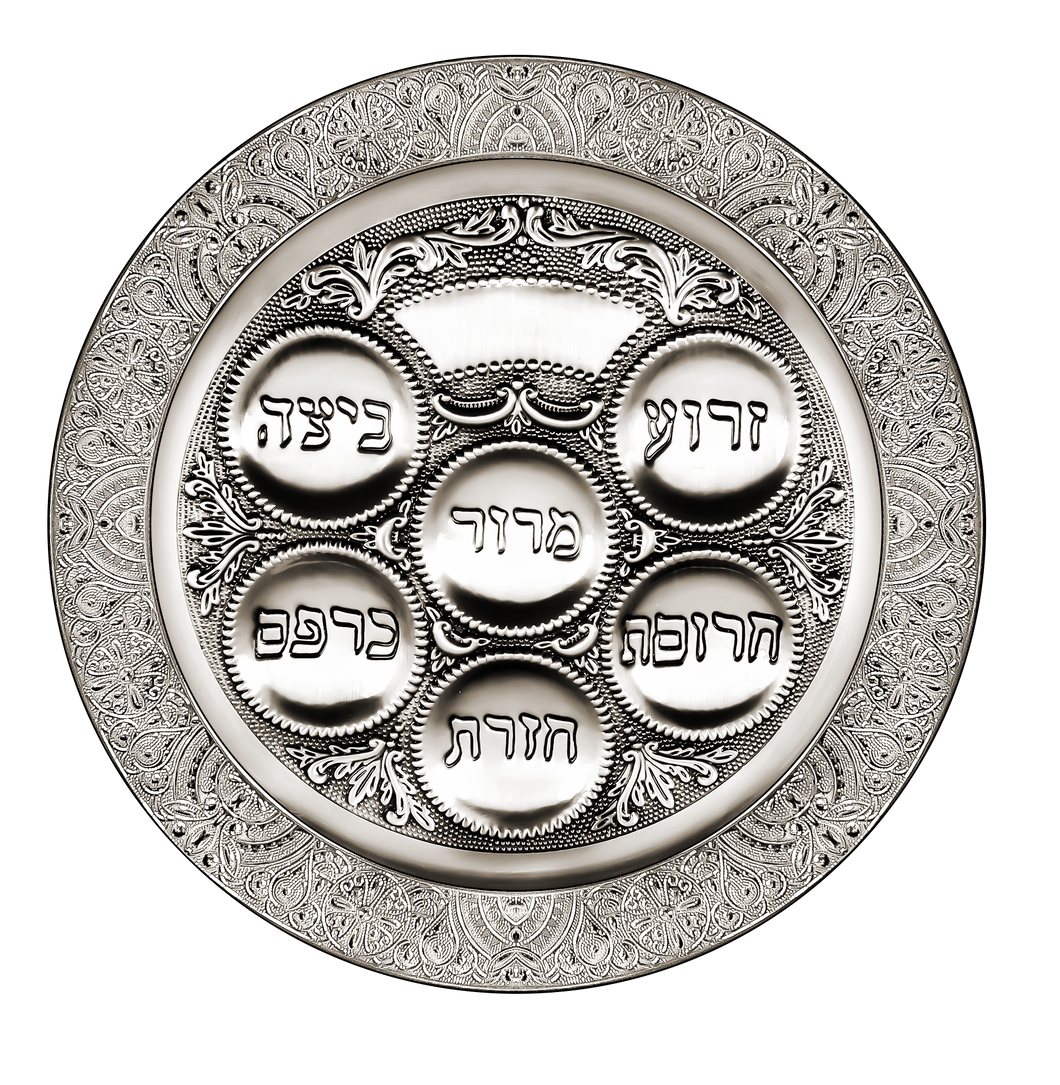 Seder Plate Filigree Silver Plated 15.5 