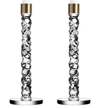 Load image into Gallery viewer, Carat Crystal Candlestick , Set of 2 - Brass (Gold) - 11.75&quot; Height
