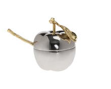 Load image into Gallery viewer, Nickel Apple Gold Leaf W/ Spoon  - 5.00L X 5.00W X 5.00H
