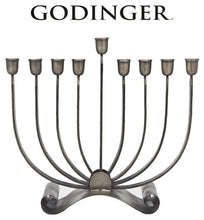 Load image into Gallery viewer, Black Nickel Menorah  - 14.5&quot;H x 15.75&quot;L
