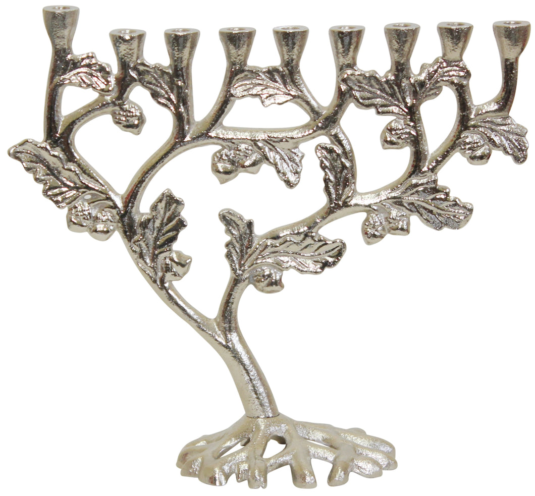 Silver Tree Menorah - 9.75