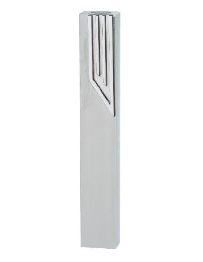MODERN Aluminum Mezuzah 15cm With Metal Shin - Silver