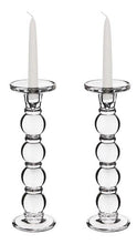 Load image into Gallery viewer, Glass Taper Candlesticks 11.25&quot;
