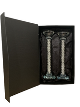 Load image into Gallery viewer, Crystal Candlesticks with Decorative Stones -  10.24&quot; Height
