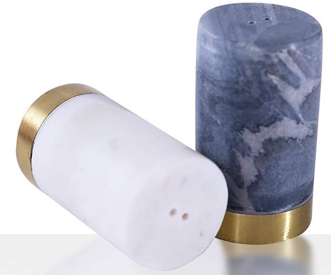 Marble Salt and Pepper Shakers - Gray/White